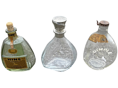 Vintage Whiskey and Brandy Bottles Props, Prop Hire