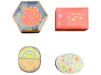 Asian Lacquer Trinket Jewelry Dressing Table Boxes (priced per item) Props, Prop Hire
