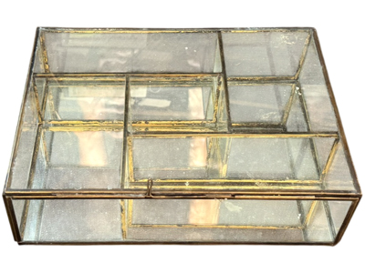 Multi Compartment Lead Amd Mirrors Jewelry Trinket Box Props, Prop Hire