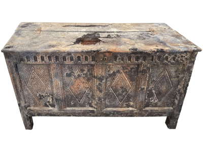 Ancient Engraved Wooden Sideboard Storage Chest Props, Prop Hire