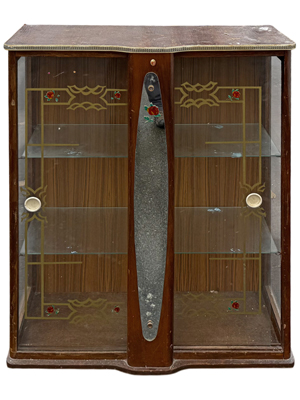 Decorative Glass Side Display Cabinet Vintage Props, Prop Hire