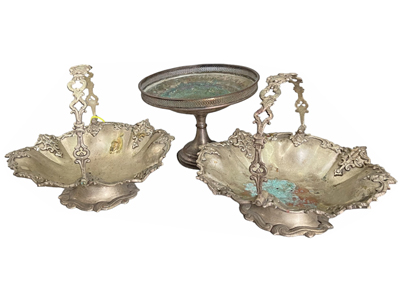 Silverware Cake Stands and Baskets Props, Prop Hire