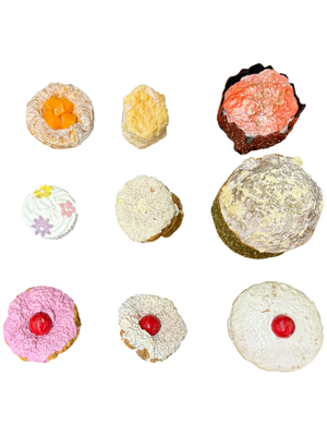 Colourful Childrens Cupcakes Scones and Cherry Cakes Props, Prop Hire
