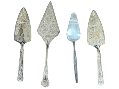 Silver Serving Cake Knives Spatula Props, Prop Hire