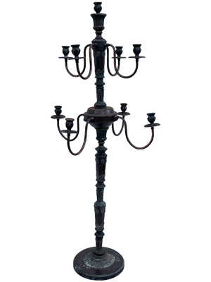 Verdigree Candelabra (weathered look) Props, Prop Hire