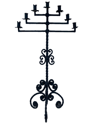 Scrolled Floorstanding Candelabra Elaborate Props, Prop Hire