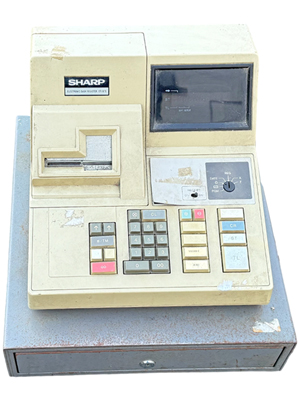 Early Sharp Cash Register Props, Prop Hire