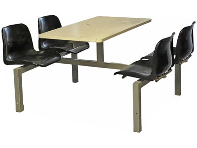 Black Municipal Canteen Seats Props, Prop Hire