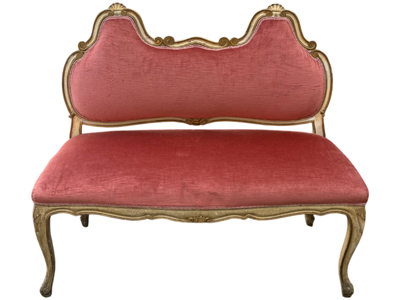 Louis 16th Small Antique Chaise Props, Prop Hire
