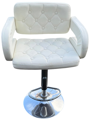 White Retro Studded High Stool Props, Prop Hire