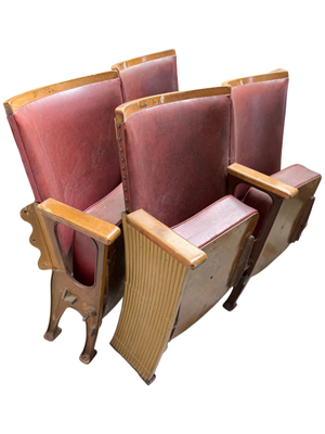 Cast Iron Flap Down Art Deco Cinema Seats Props, Prop Hire