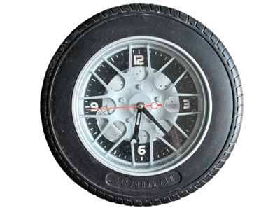 Tyre Wall Clock Props, Prop Hire