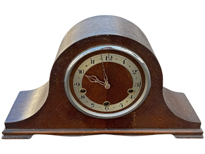 Large Brown Antique Mantel Clock Props, Prop Hire