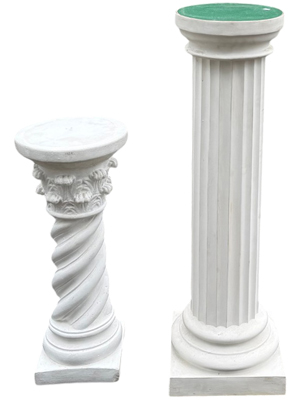 Assorted Classical Columns (one-offs) Various Materials Props, Prop Hire