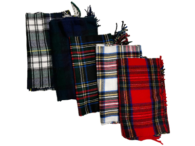 Tartan Scarves Props, Prop Hire