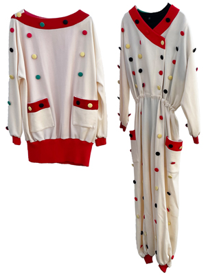 Buttons Vintage Allin One Circus Suits and Tops Props, Prop Hire