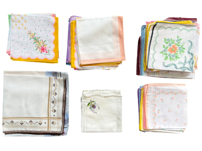 Linen and Old Fashioned Handkerchiefs Props, Prop Hire