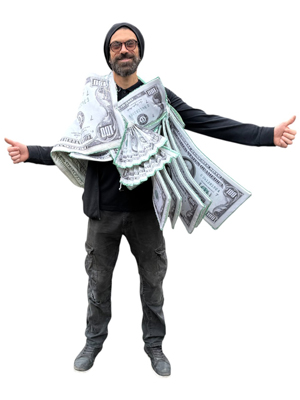 American 100 Dollar Jacket Waistcoats (set of 6 available) Props, Prop Hire