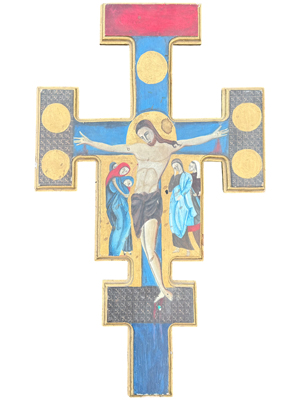 65 Centimeter Handpainted Wooden Icon Crucifixion Cross Props, Prop Hire