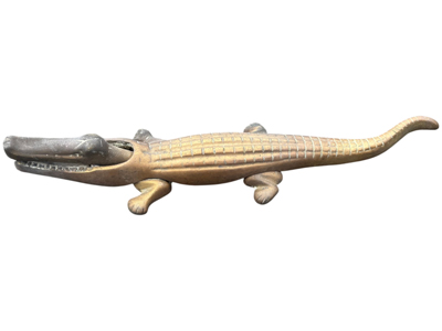 Large Brass Vintage Fireplace trivet Crocodile Props, Prop Hire