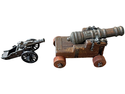 Model Cannon Desk Ornaments Vintage Props, Prop Hire