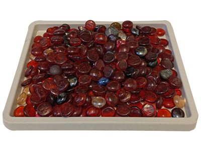 Red Glass Nuggets Props, Prop Hire