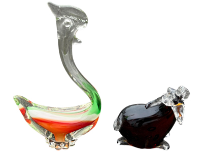 Murano Glass Ornaments Props, Prop Hire