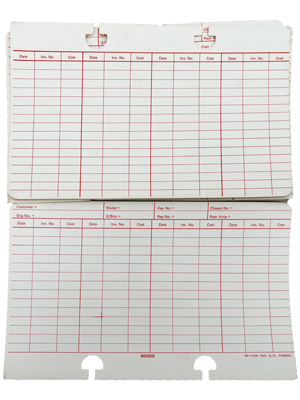 Retro Garage Vehicle Service Rotadex Cards Props, Prop Hire