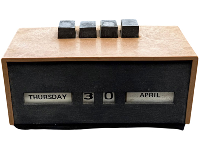 Black and Brown Vintage Desk Calendar Props, Prop Hire
