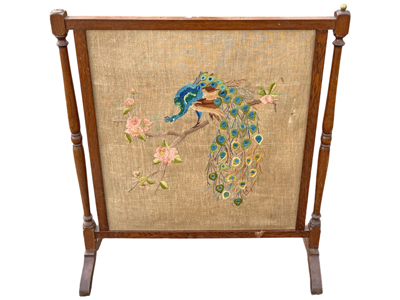 Antique Embroidered Fire Screen Decorative Props, Prop Hire