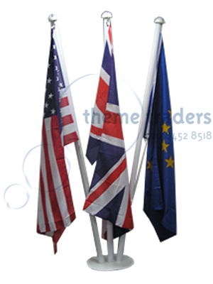 Triple Flag Pole Props, Prop Hire