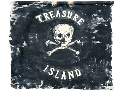 Handpainted Treasure Island Pirate Banner Props, Prop Hire