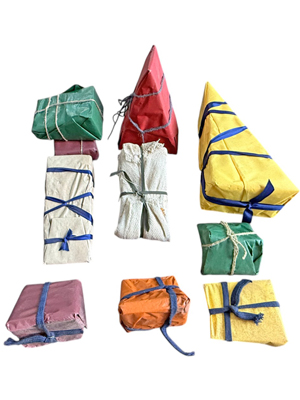 Wrapped Peasant Farmer Cheese Wedges Props, Prop Hire