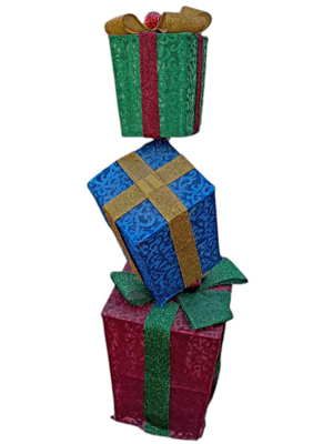 1.25 Metre Stacked Glitter Fabic Presents (Minor Tear) Props, Prop Hire