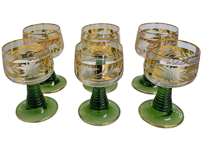 Vintage Gold Green Glasses Props, Prop Hire