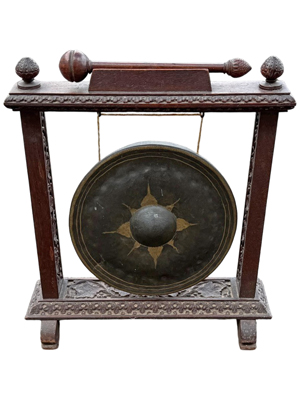 Hardwood Carved Victorian Table Gong Props, Prop Hire