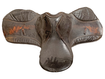 Brown Leather Saddles Props, Prop Hire