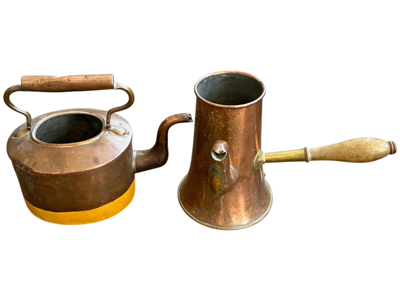 Ancient Copper Brass Kettles Props, Prop Hire