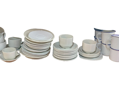 Canteen Crockery Tableware Props, Prop Hire