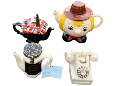 Crazy Designer Harrop Tea and Coffee Ceramic Pots Props, Prop Hire