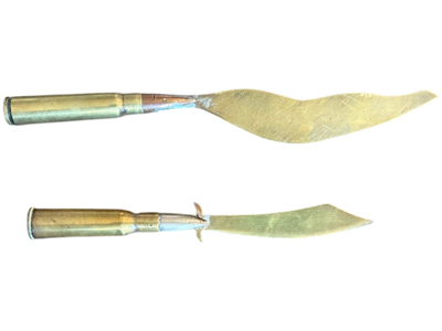 Brass Bullet Handle Letter Knives Props, Prop Hire