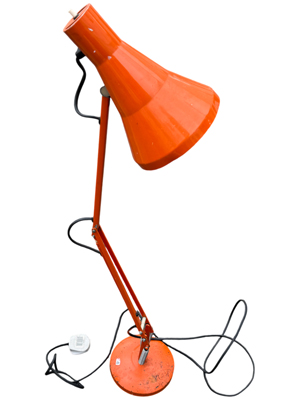 Retro Orange Anglepoise Lamp Props, Prop Hire