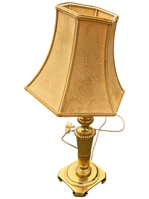 Elegant Pillar Gold Side Lamp Props, Prop Hire