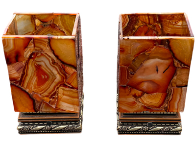 Vintage Agate Side Lamps Props, Prop Hire