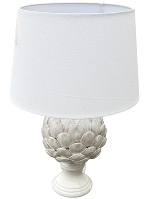 White Pinecone Table Lamps (5 available) Props, Prop Hire