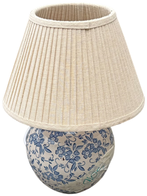 Ceramic Blue Pattern Flower Side Lamps (6 available) Props, Prop Hire