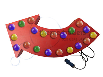 Light up Arrow Sign Props, Prop Hire