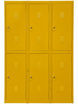 Yellow Triple Lockers (8 available) Props, Prop Hire