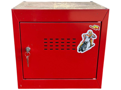 Single Red Metal Locker Props, Prop Hire