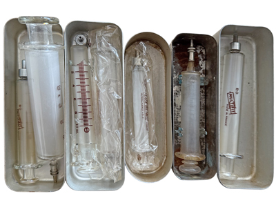 Retro Glass Syringes Props, Prop Hire